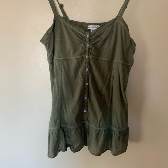 American Eagle Outfitters Tops - SOLD American eagle olive green bustier peplum top